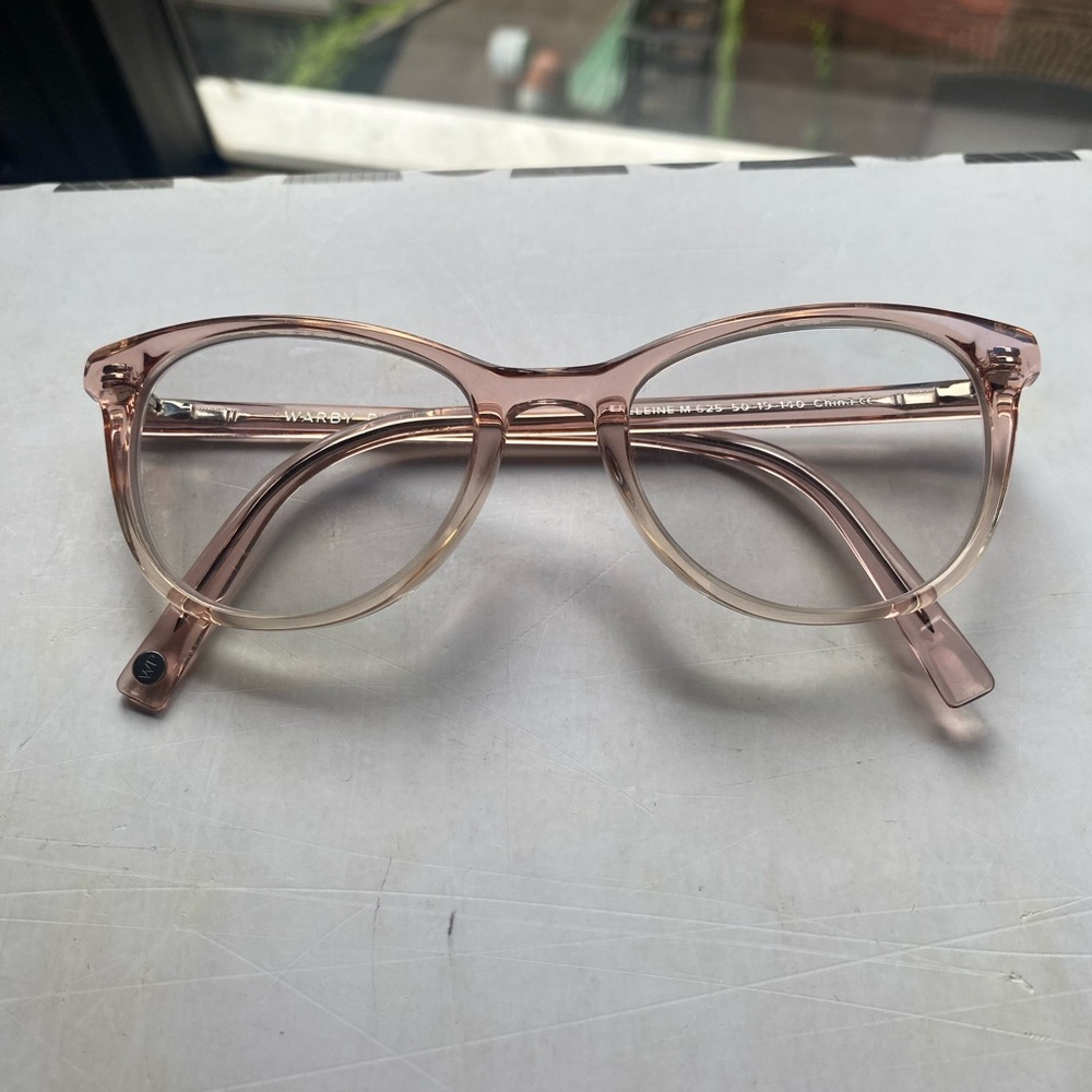 Warby Parker MADELEINE size M 625 Pink and Cream Glasses. Lenses not included
